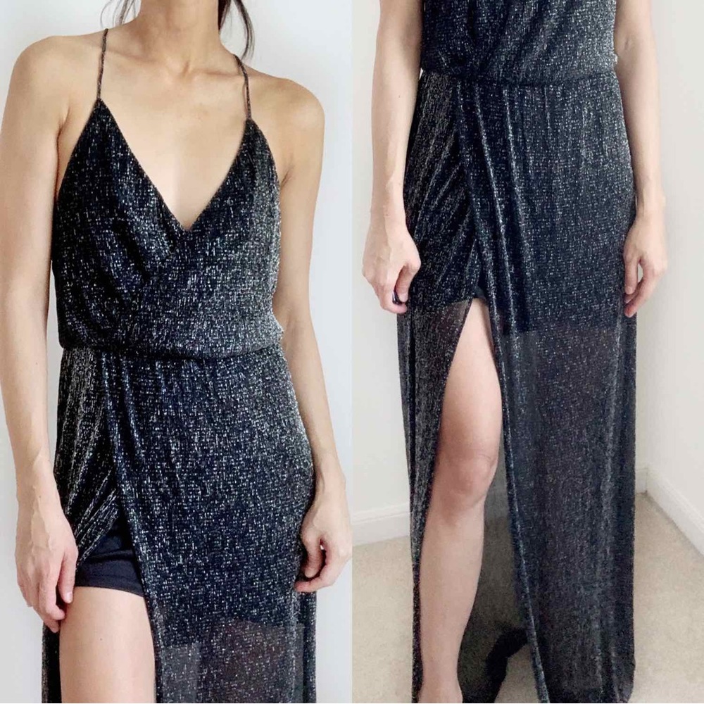 ELEGANT Sheer Deep V Sheer Maxi dress - Picture 3 of 14
